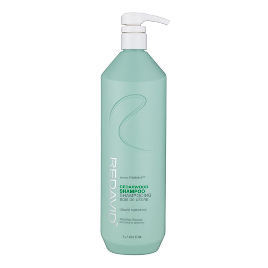 Redavid Cedarwood Shampoo bottle front view, emphasizing a fresh cleanse for oily hair.