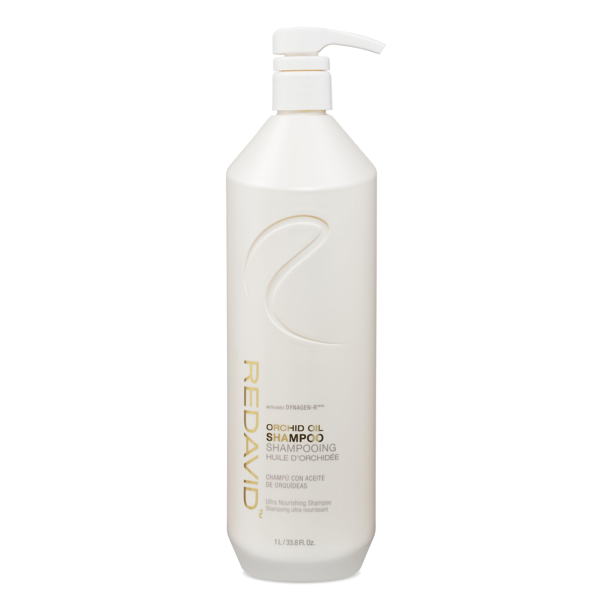 Redavid Orchid Oil Shampoo bottle demonstrates premium nourishment for curly and damaged hair