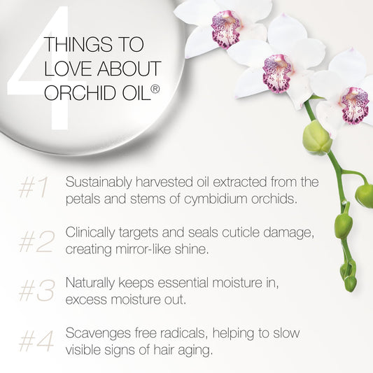 Redavid Orchid Oil texture shot highlighting hydration and shine