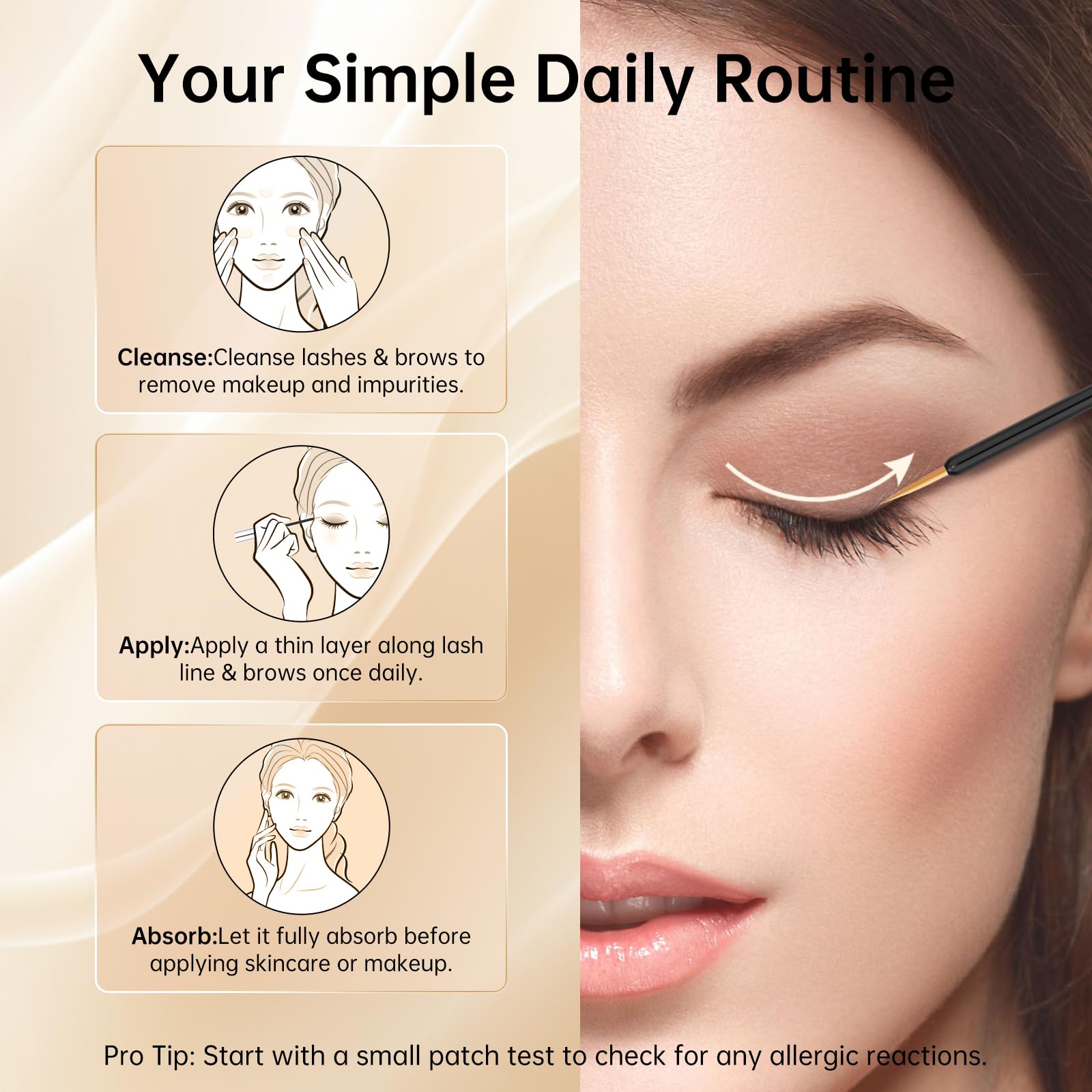 Nightly routine with Redcool Lash Serum for consistent care