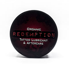 Redemption 6oz tattoo ointment bottle showing smooth, easy spread for tattoo sessions