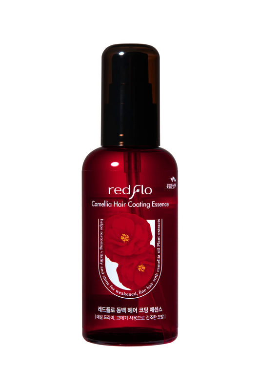 Redflo Camellia Hair Coating Essence bottle for easy application and shine