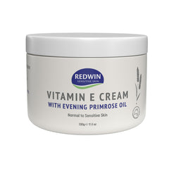 Redwin Vitamin E Cream with Evening Primrose Oil jar, rich daily moisturizer for skin.