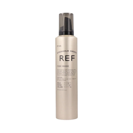 REF Reference Ref 345 fiber mousse bottle for lightweight hold and natural texture.