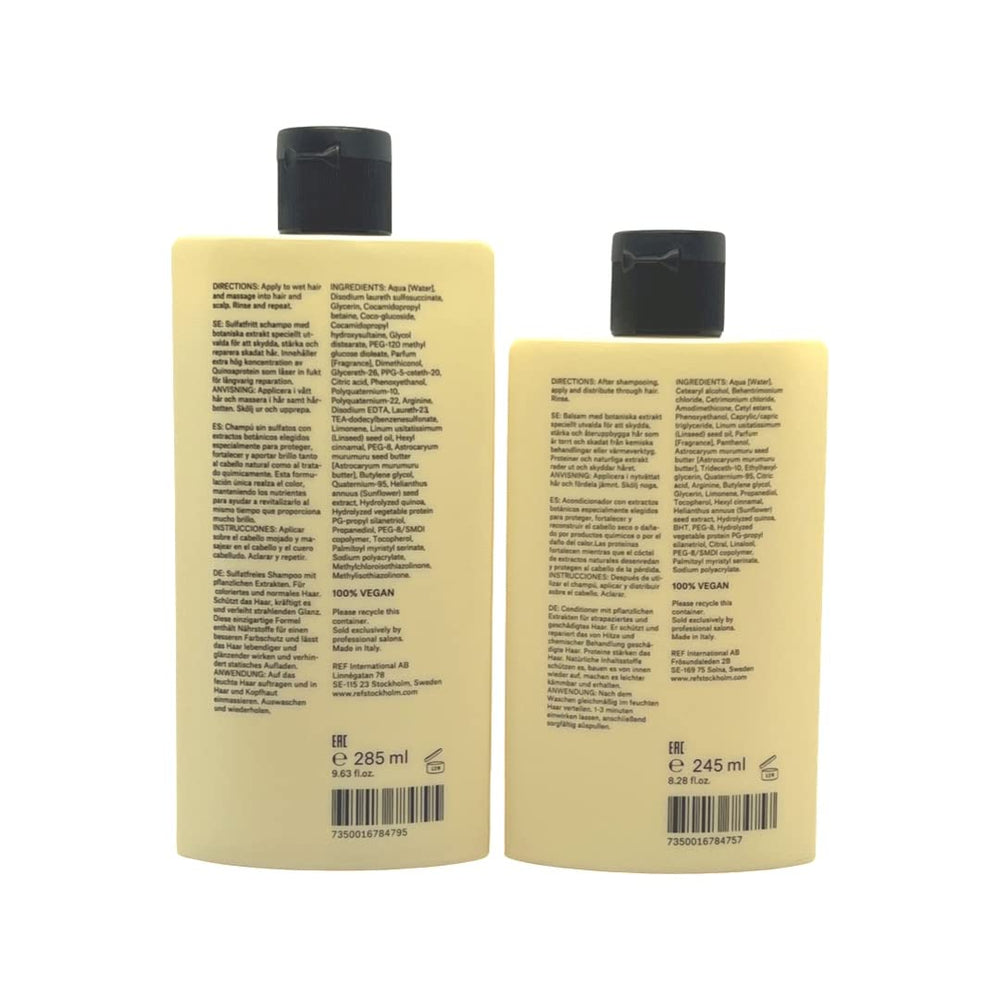 REF Ultimate Repair Conditioner bottle displayed, aiding detangling and smoothness.