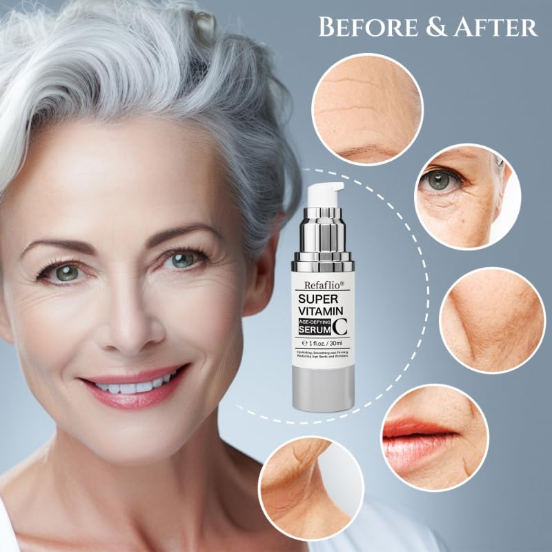 Image shows daily routine using the anti-aging serum.