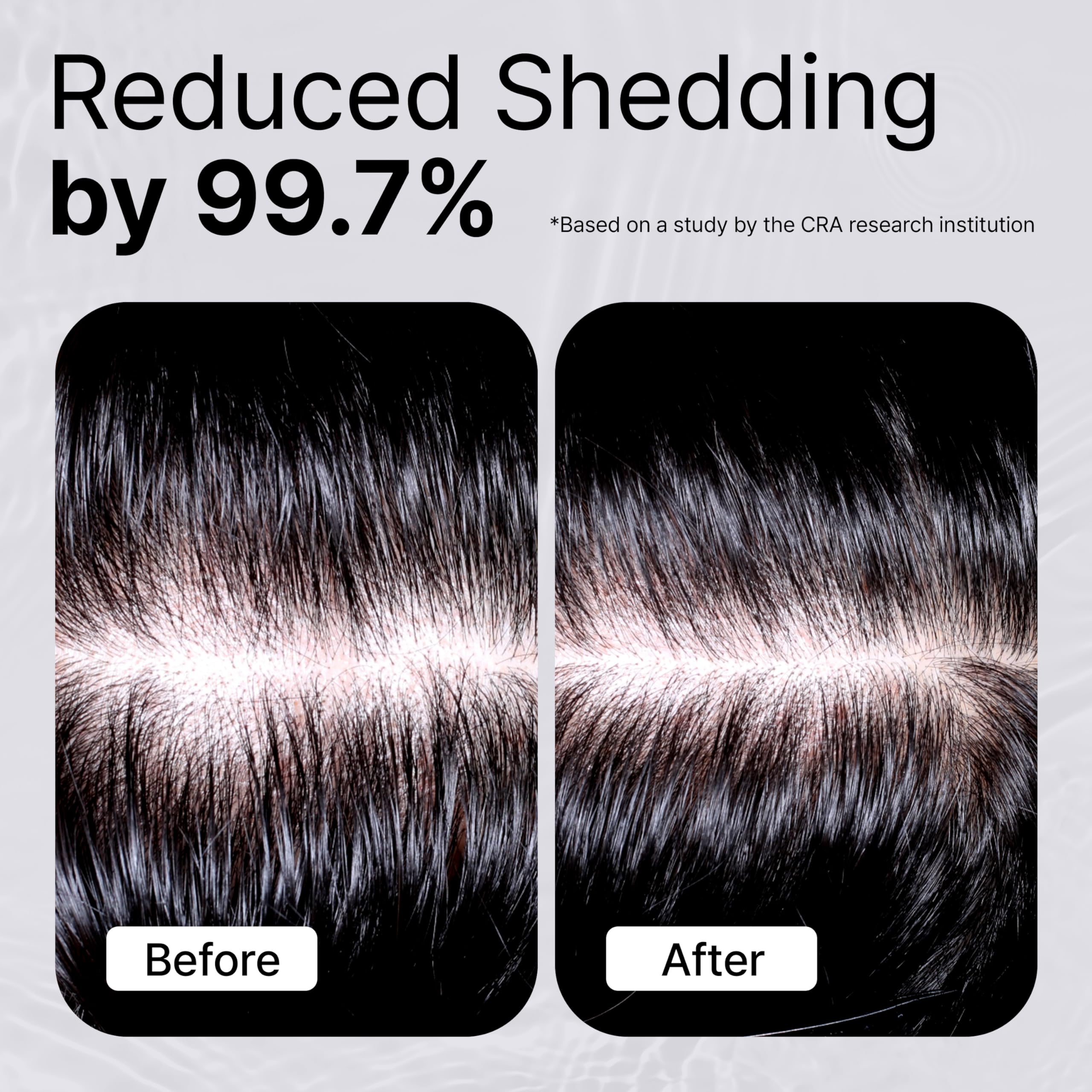Refilled Booster Plus Moisture serum being applied to the scalp for fuller-looking results.