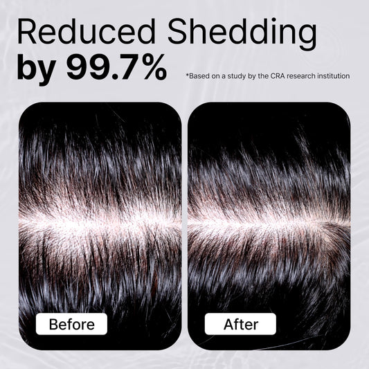 Refilled Booster Plus Moisture serum being applied to the scalp for fuller-looking results.