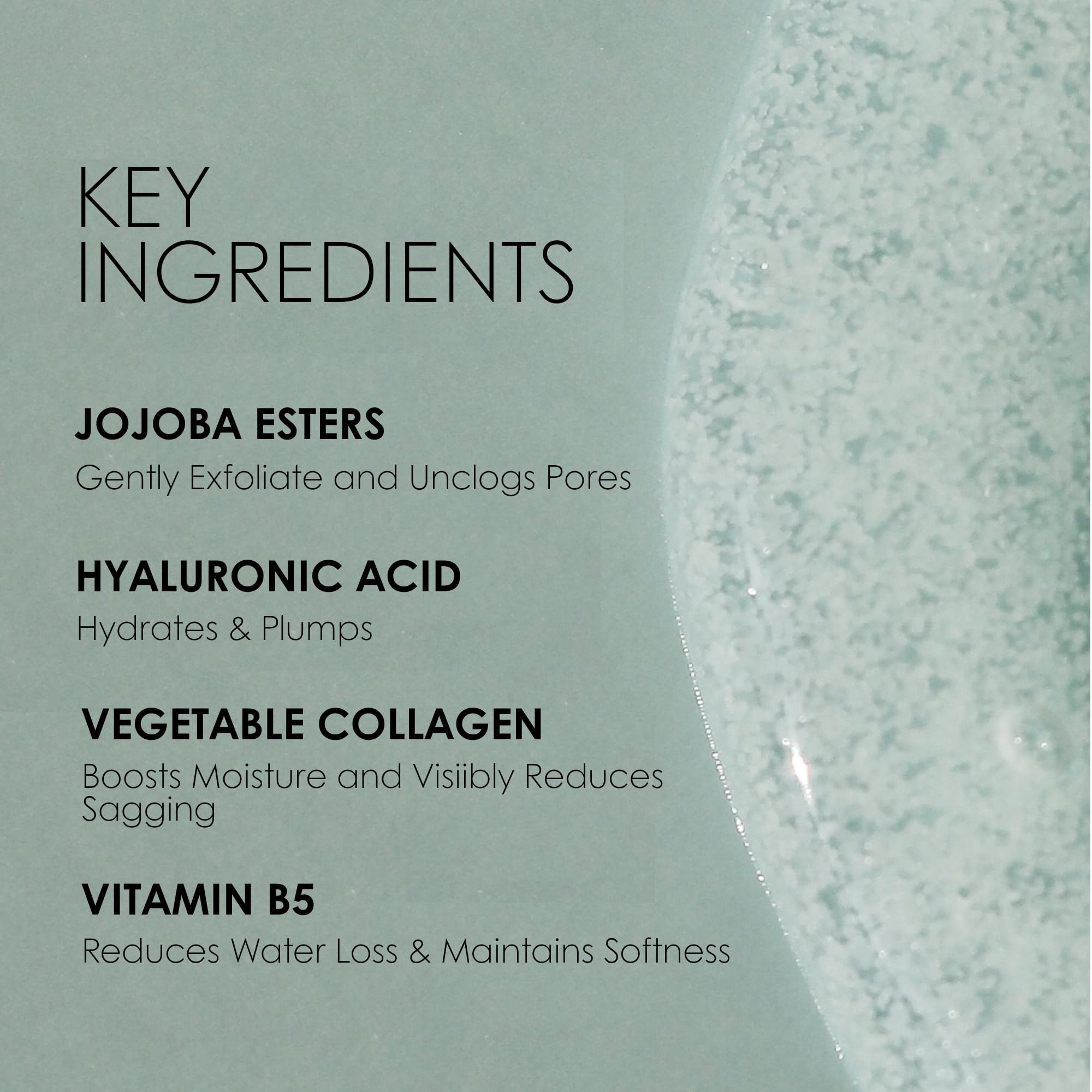 REFLEKT 1 ingredients close-up shows hyaluronic acid and vitamin B5 in action.