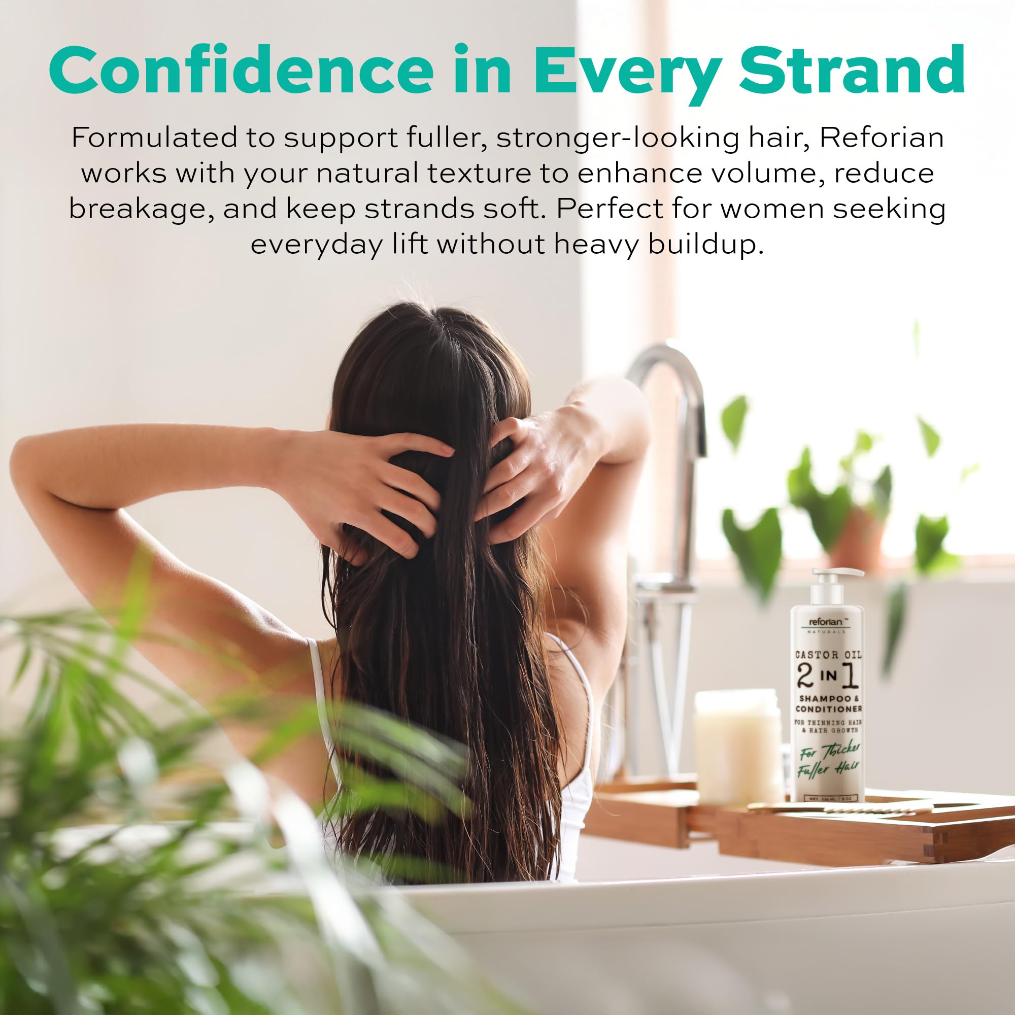 Reforian unisex daily-use hair care implies versatile routine for all genders.