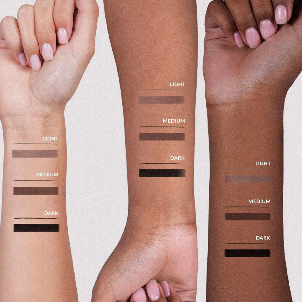 REFY Brow Pencil Medium angled tip for shaping and filling brows.