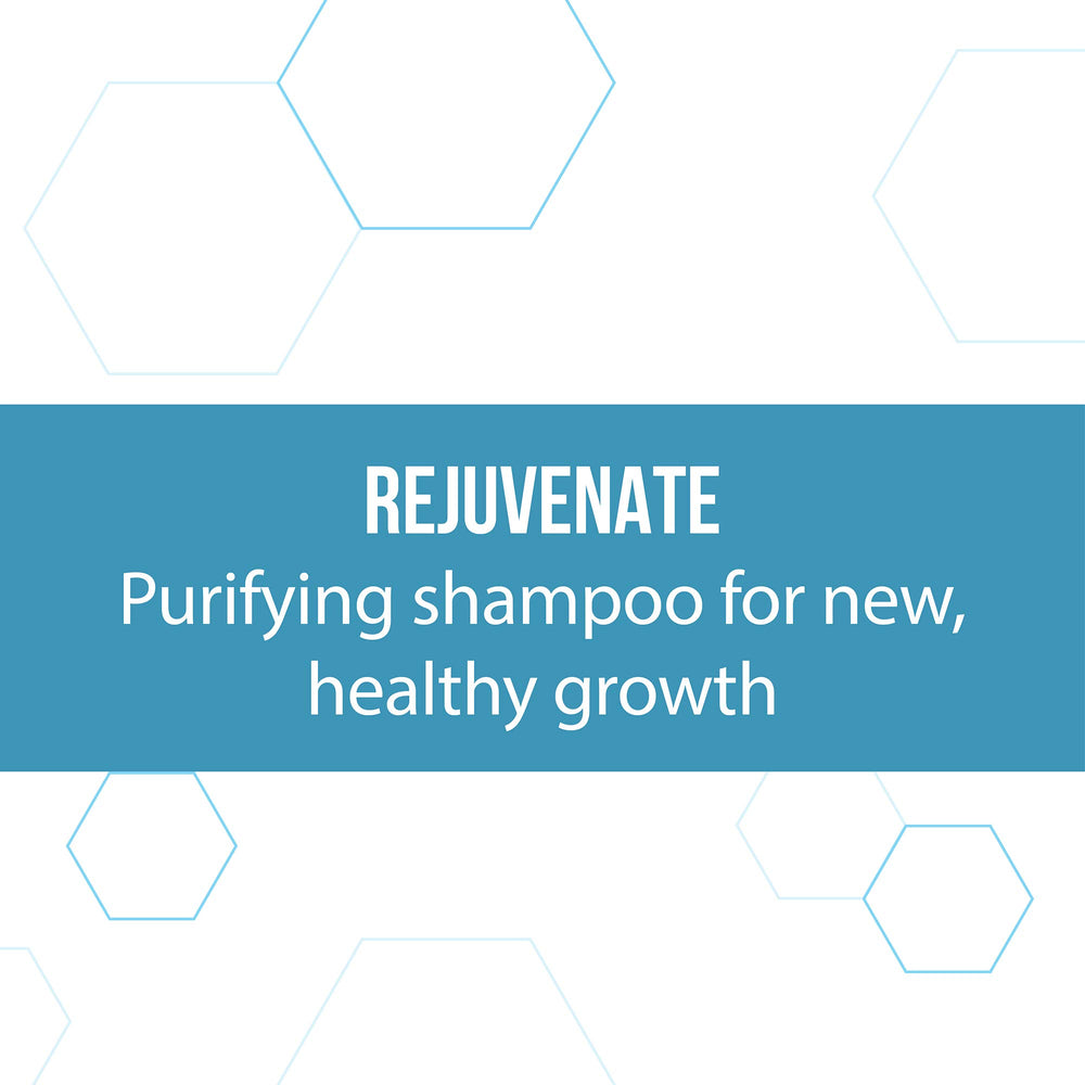 REGENEPURE DR Shampoo being poured to showcase cleansing action.