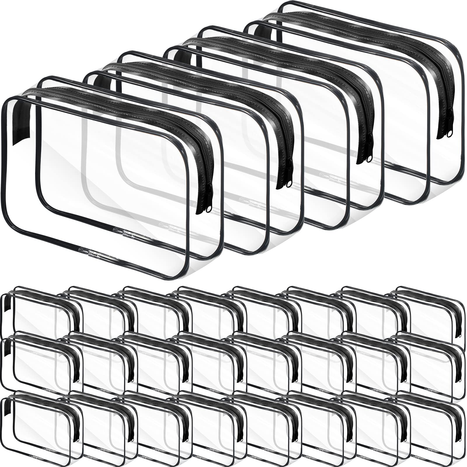 Reginary clear makeup bags with zipper for easy visibility while traveling.