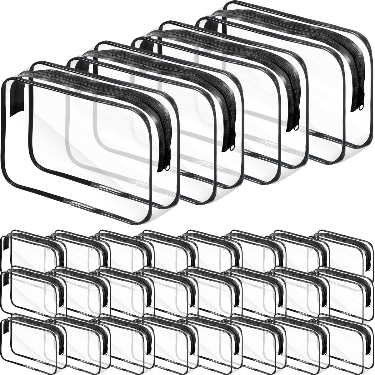 Reginary clear makeup bags with zipper for easy visibility while traveling.