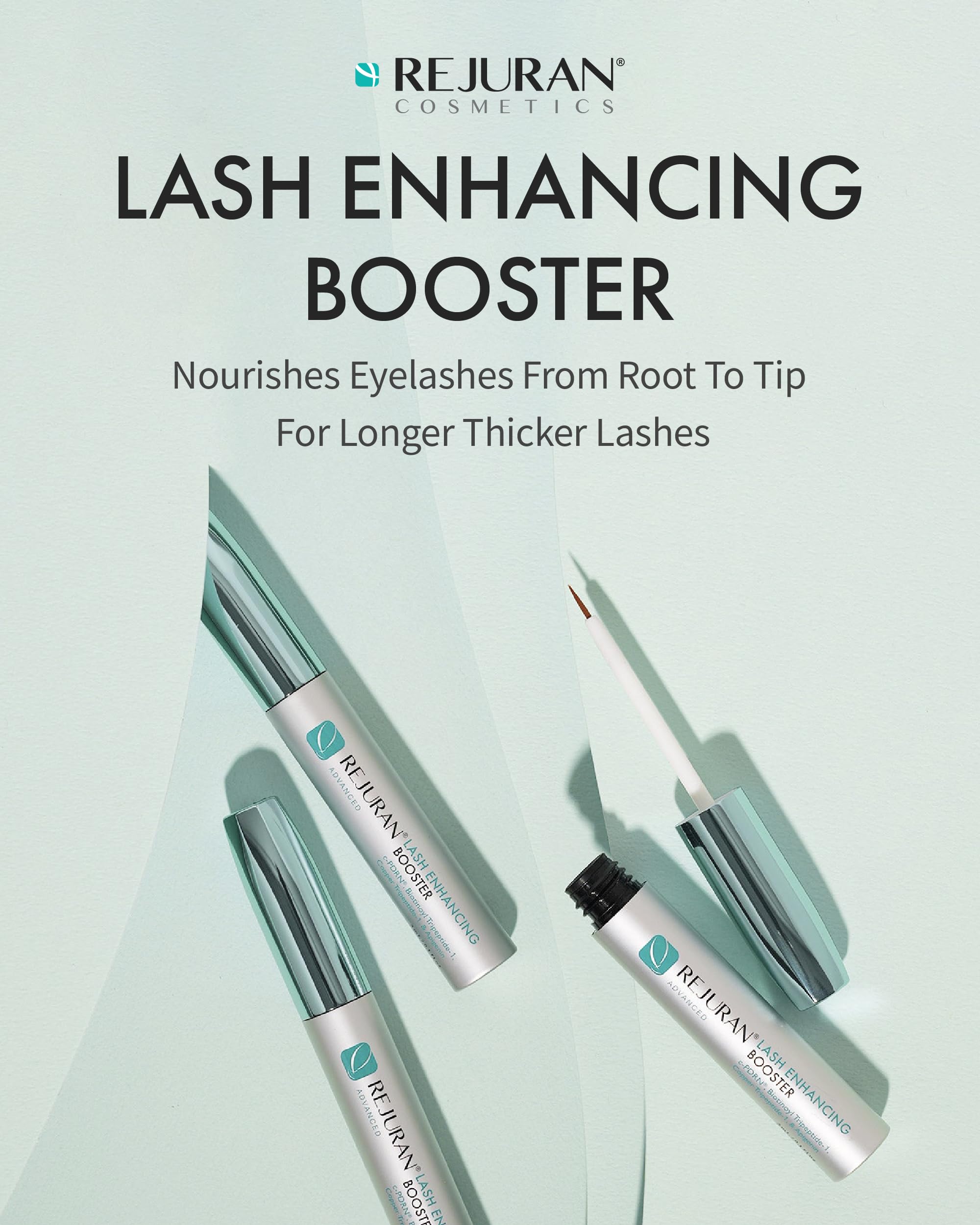 REJURAN lash booster applicator brush enabling precise, gentle application.