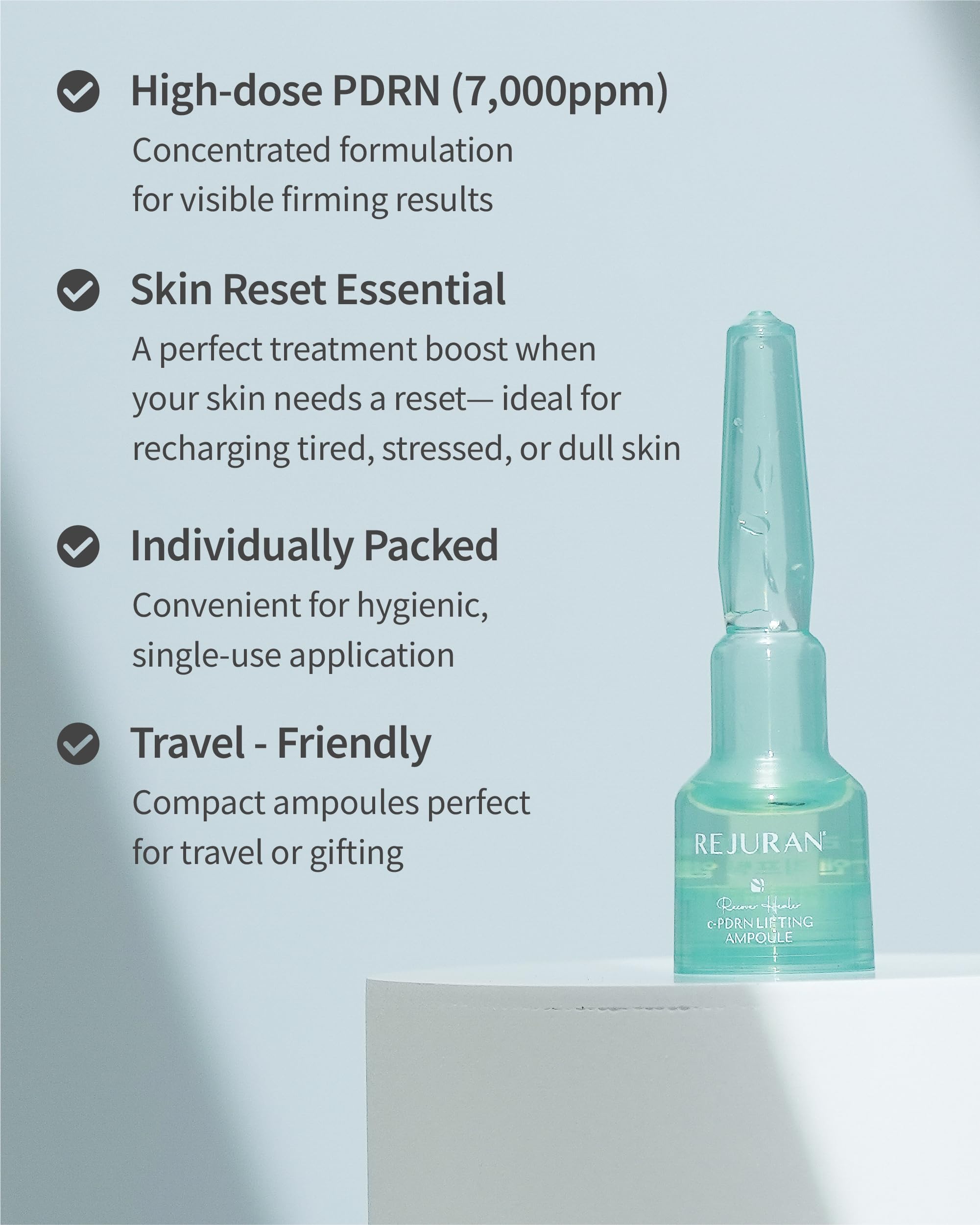 REJURAN Recover c-PDRN applied on skin showing soothing nourishment
