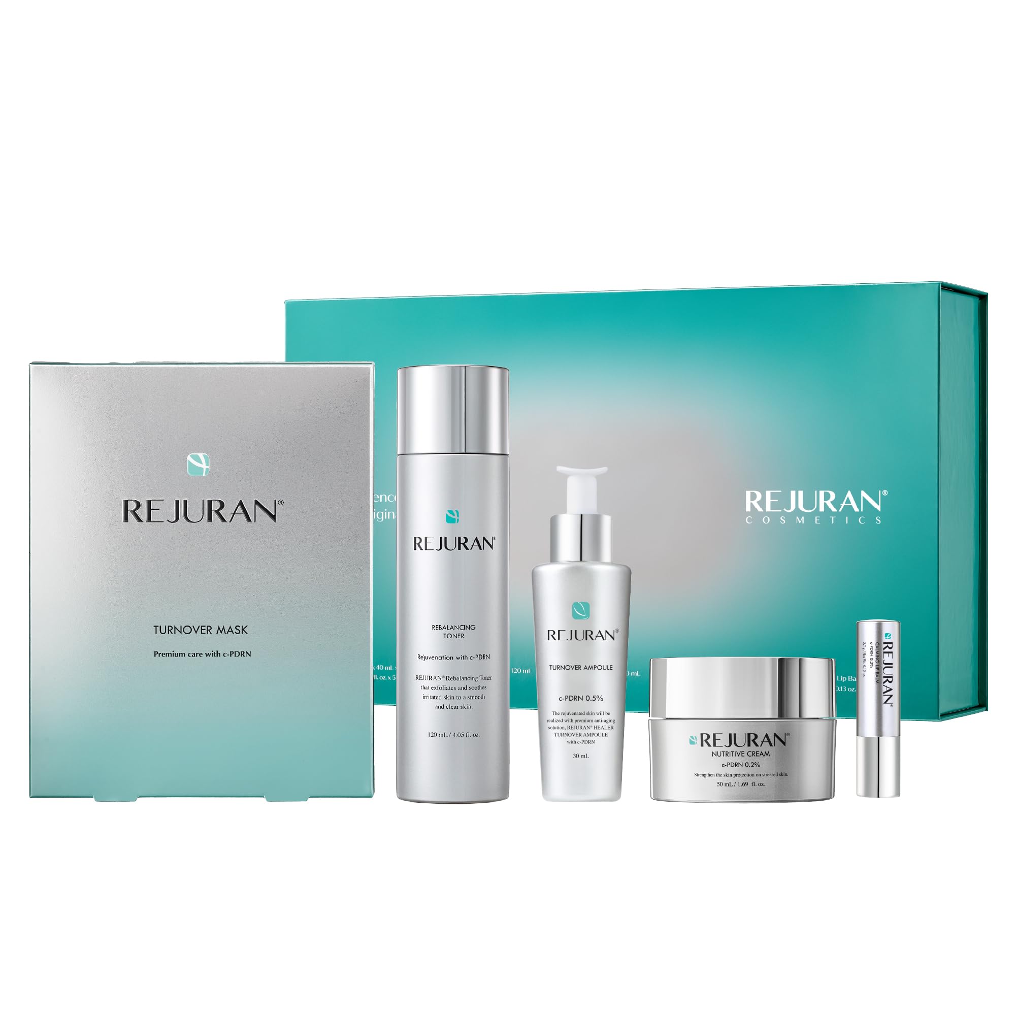 REJURAN Turnover Ampoule closeup highlighting lightweight formula for daily rejuvenation