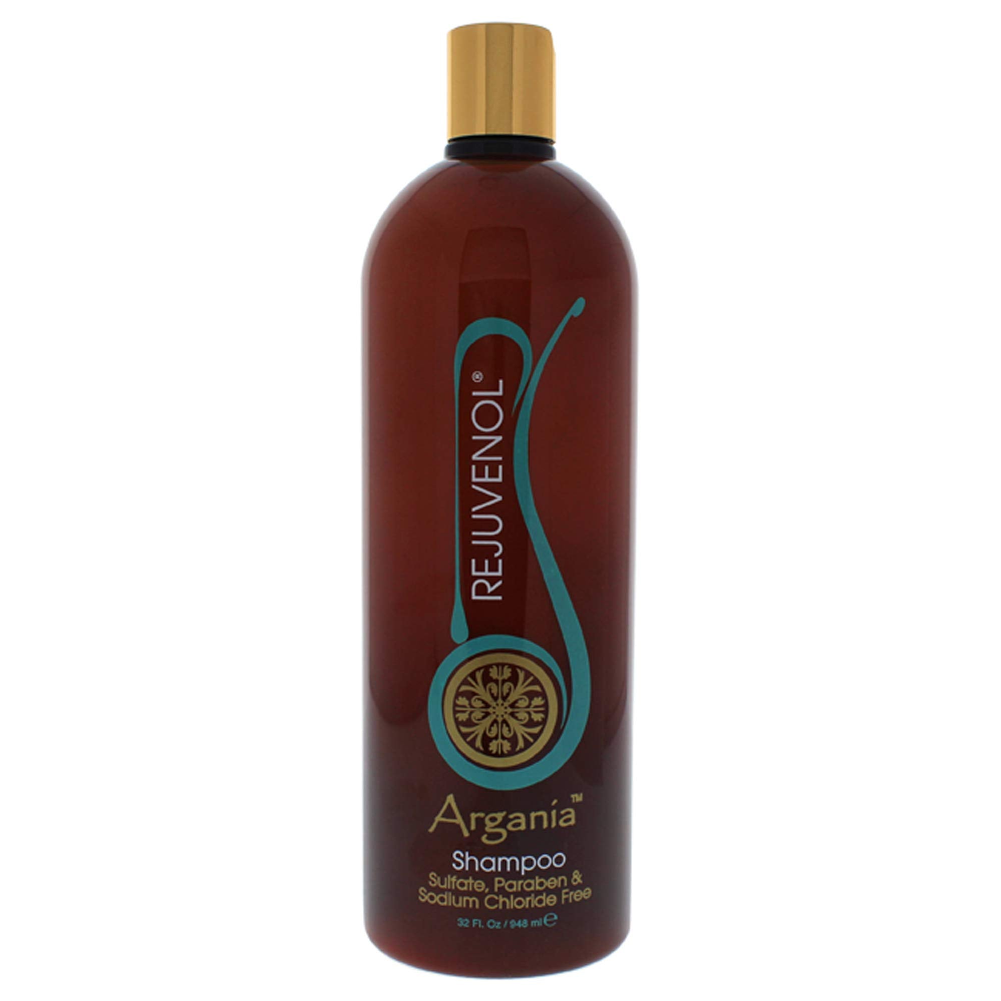 Rejuvenol Argania Volumizing Shampoo bottle showing nourishing formula for soft, voluminous hair.