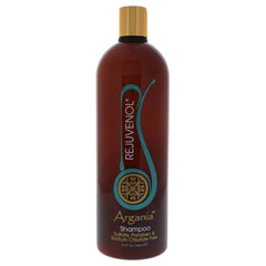 Rejuvenol Argania Volumizing Shampoo bottle showing nourishing formula for soft, voluminous hair.