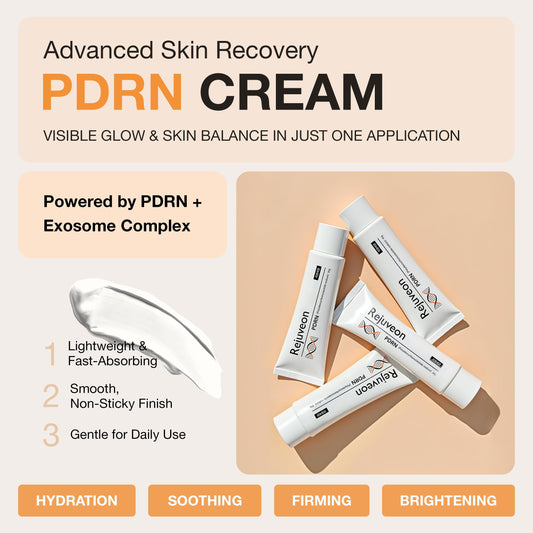 Close-up of silky texture of Rejuveon PDRN 1000 Plus Cream.
