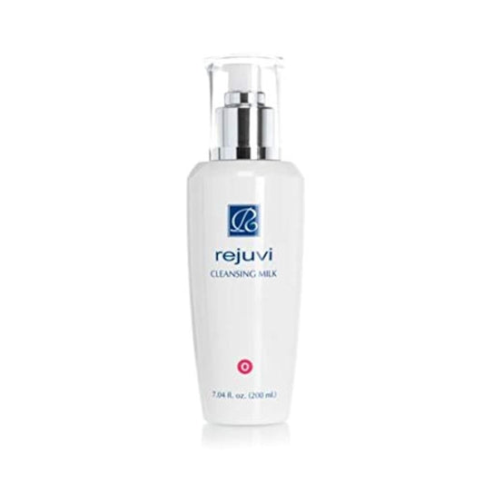 Rejuvi Cleansing Milk bottle with creamy texture for gentle, soap-free cleansing