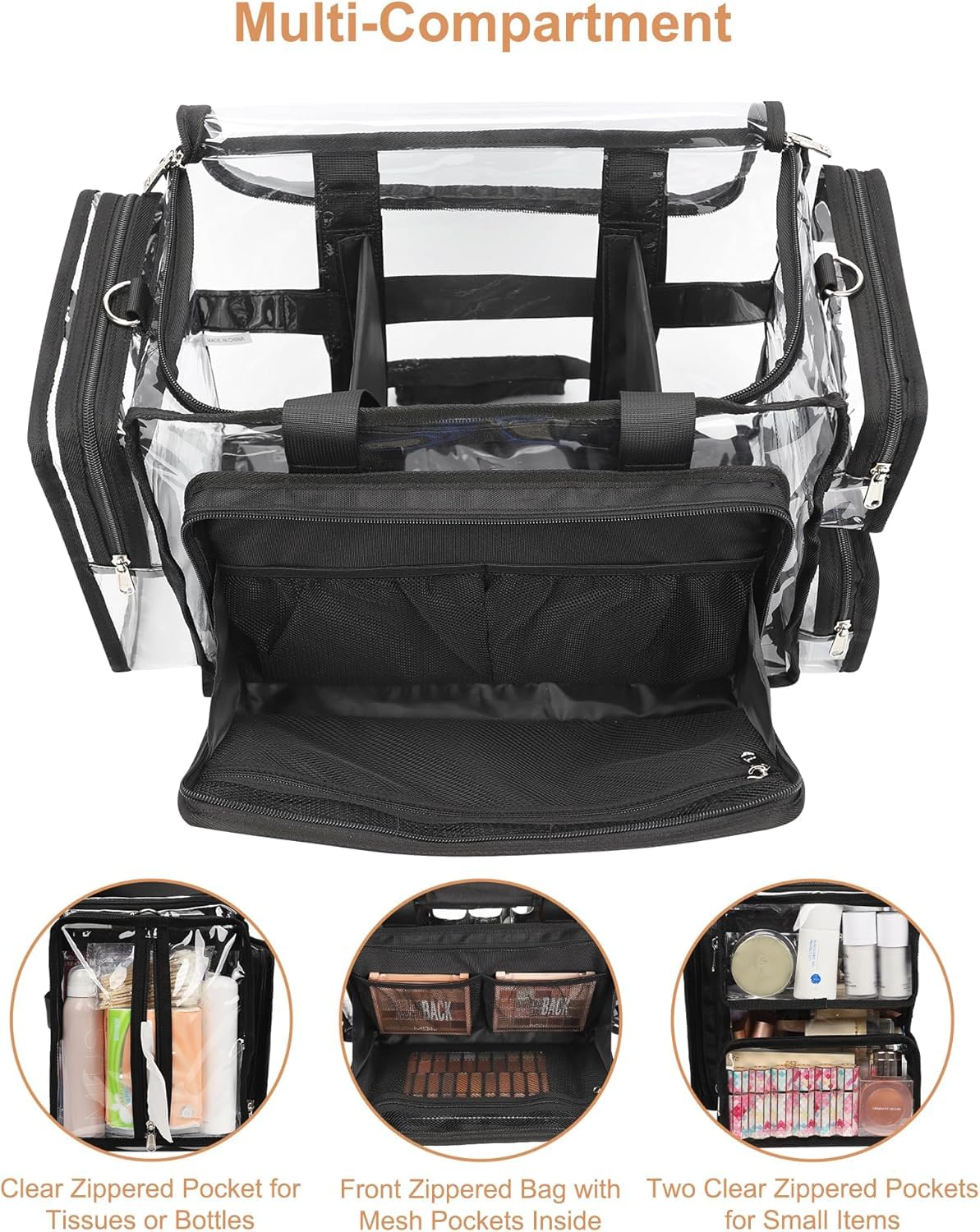 Relavel back strap secures the bag on luggage for travel efficiency.