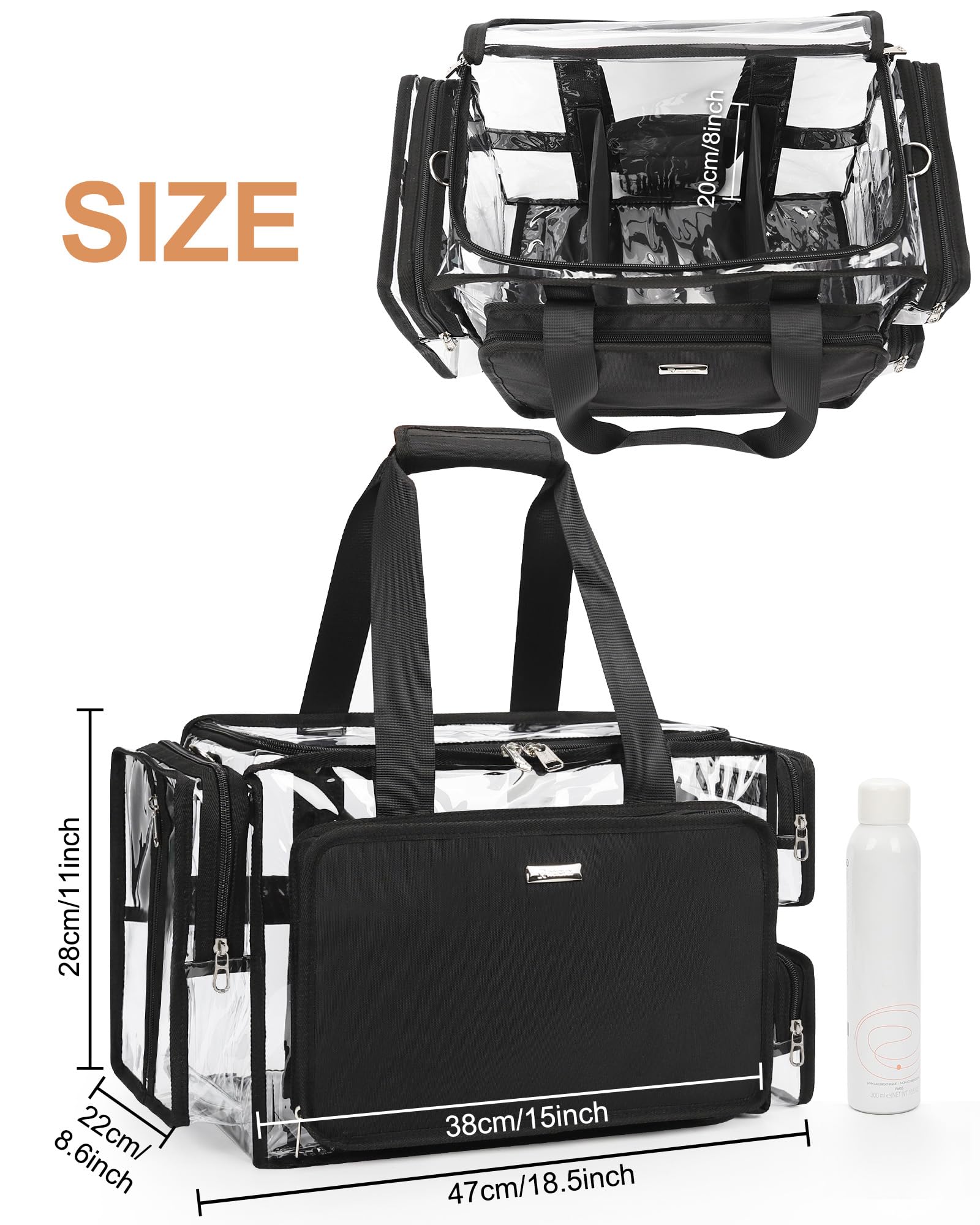 Relavel clear makeup bag travel-ready design suitable for studio or trip.