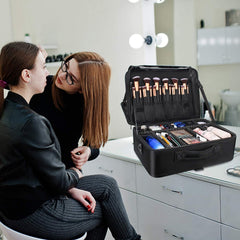 Relavel extra large makeup case dimensions 16.5 by 12.6 by 7.3 inches.