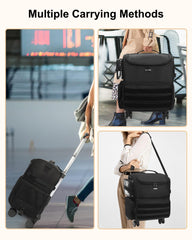 Locking retractable handle extended to 37.5 inches on Relavel case