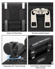 Relavel rolling makeup case side view with smooth 360-degree wheels