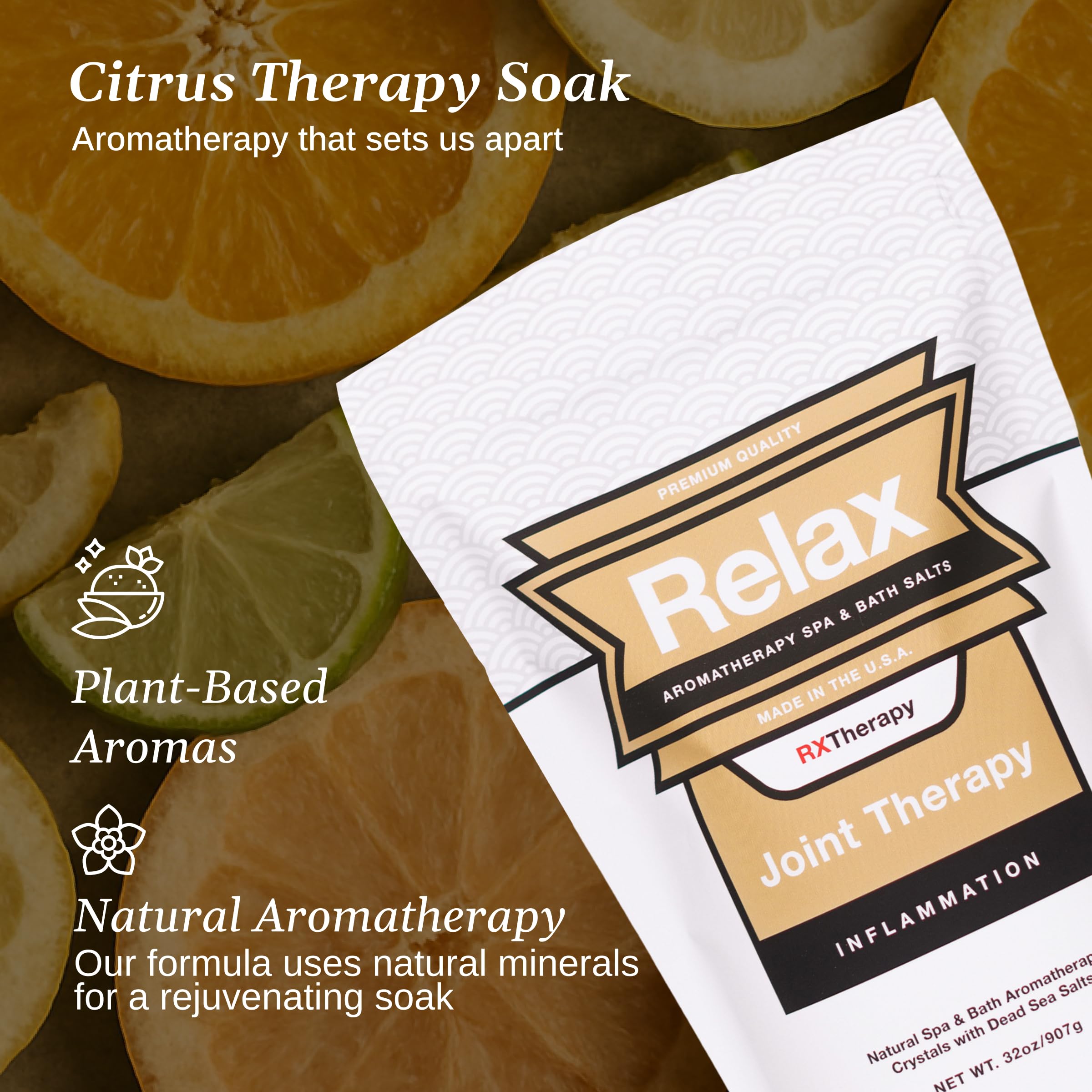 Relax Spa & Bath salts indicate safety for modern spa systems and easy maintenance.