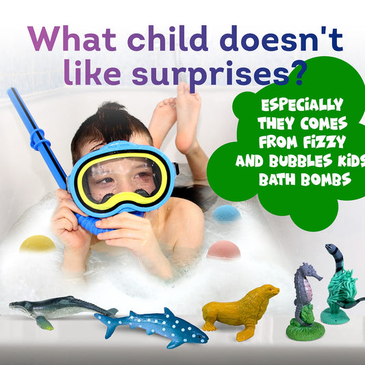 Relaxcation kid-friendly bath bombs bursting with bubbles for playful baths.