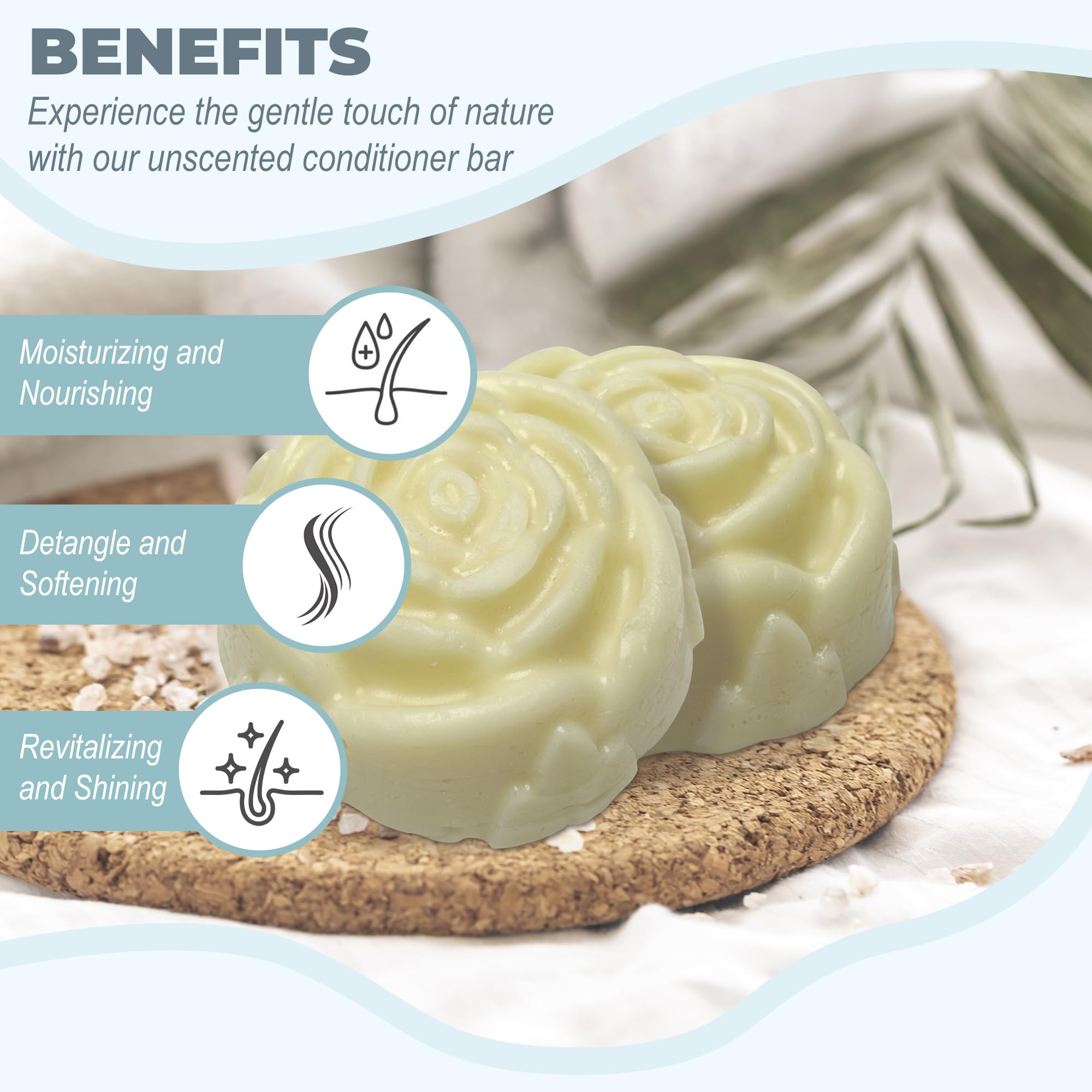 Relaxcation unscented conditioner bar for sensitive scalps and fragrance-free care