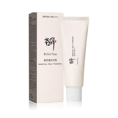 Relief Sun Organic sunscreen with Rice & Probiotics for nourishing, gentle daily UV protection.