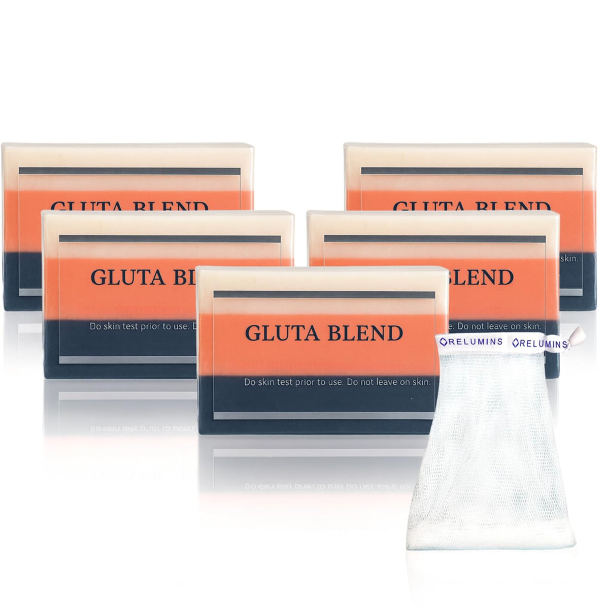 Relumins 3-in-1 Glutablend soap bar with rosehips for gentle daily cleansing.