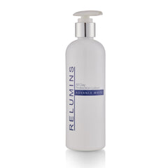 Relumins Advance Day Lotion bottle pump delivering lightweight hydration for daily use