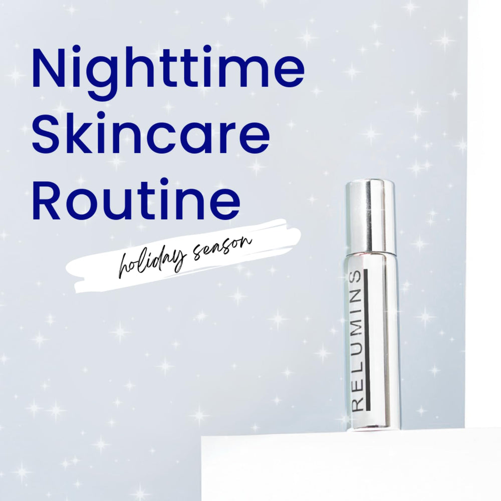 Relumins Advance White On-the-Go Serum dispensing pump demonstrates travel-friendly packaging for everyday hydration.