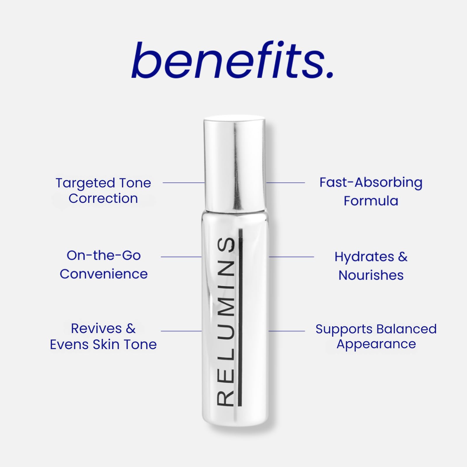 Relumins Advance White On-the-Go Serum texture swatch showing lightweight, non-greasy feel.
