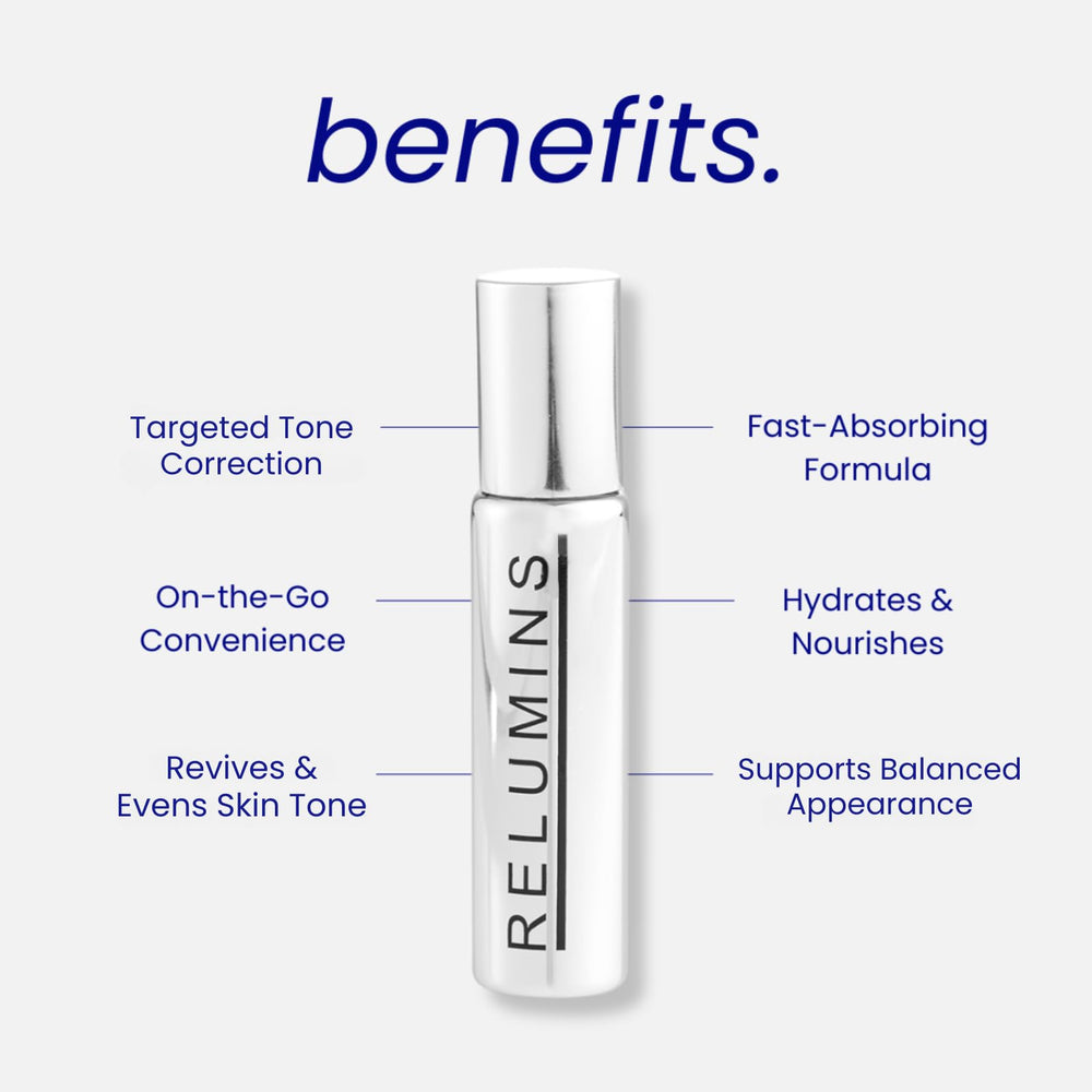Relumins Advance White On-the-Go Serum texture swatch showing lightweight, non-greasy feel.