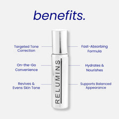 Relumins Advance White On-the-Go Serum texture swatch showing lightweight, non-greasy feel.