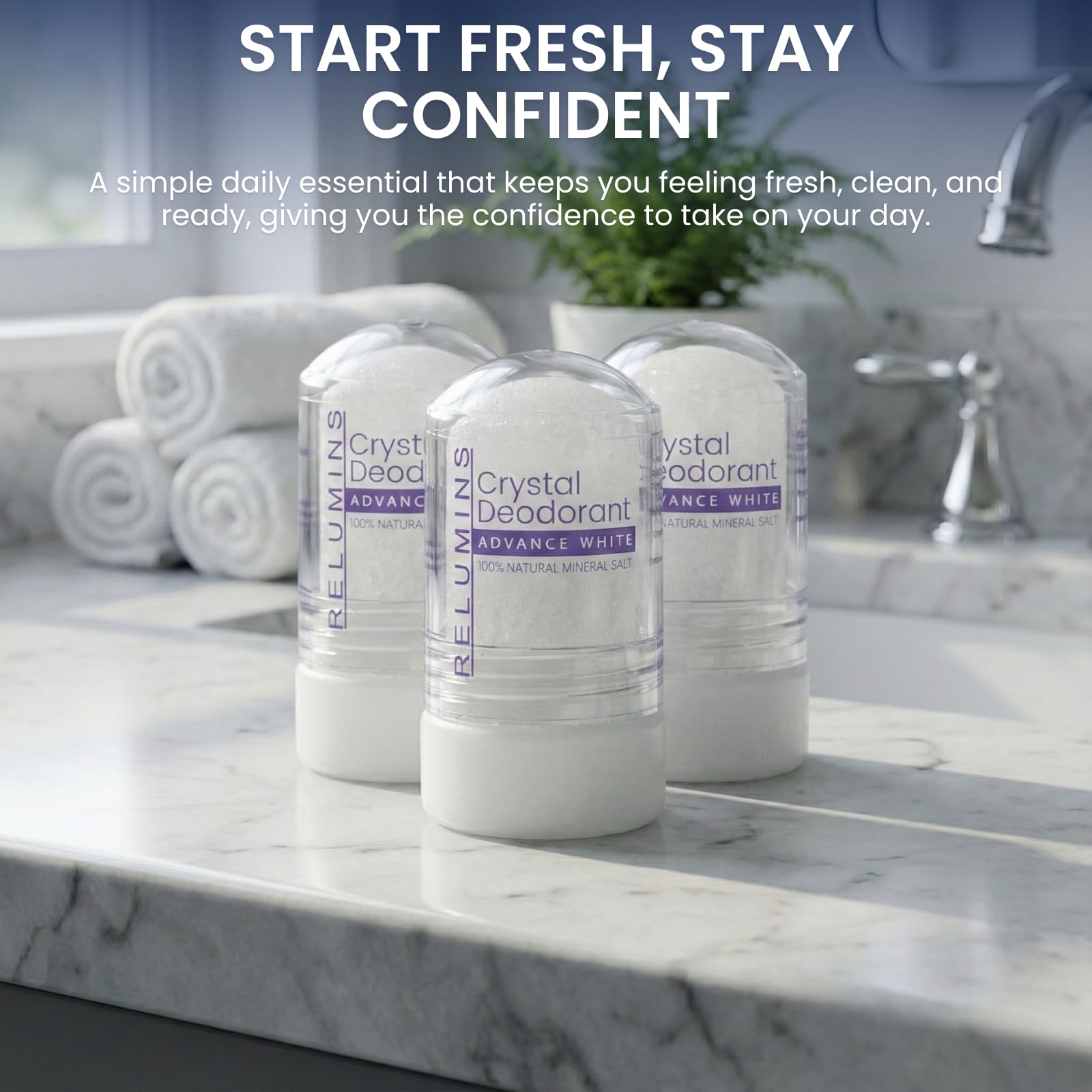 Relumins Crystal Deodorant suitable for men and women for daily use.