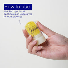 Relumins Cucurmin Crystal deodorant is non-staining and clothing-safe