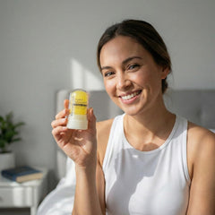 Relumins Cucurmin Crystal comforts skin after shaving with soft scent