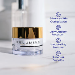 Relumins Intense Glow Daily Protection Cream daily-use ritual supports soft, hydrated skin.