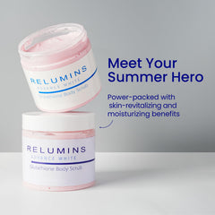 Relumins Premium Summer Body Scrub beach-ready glow applied