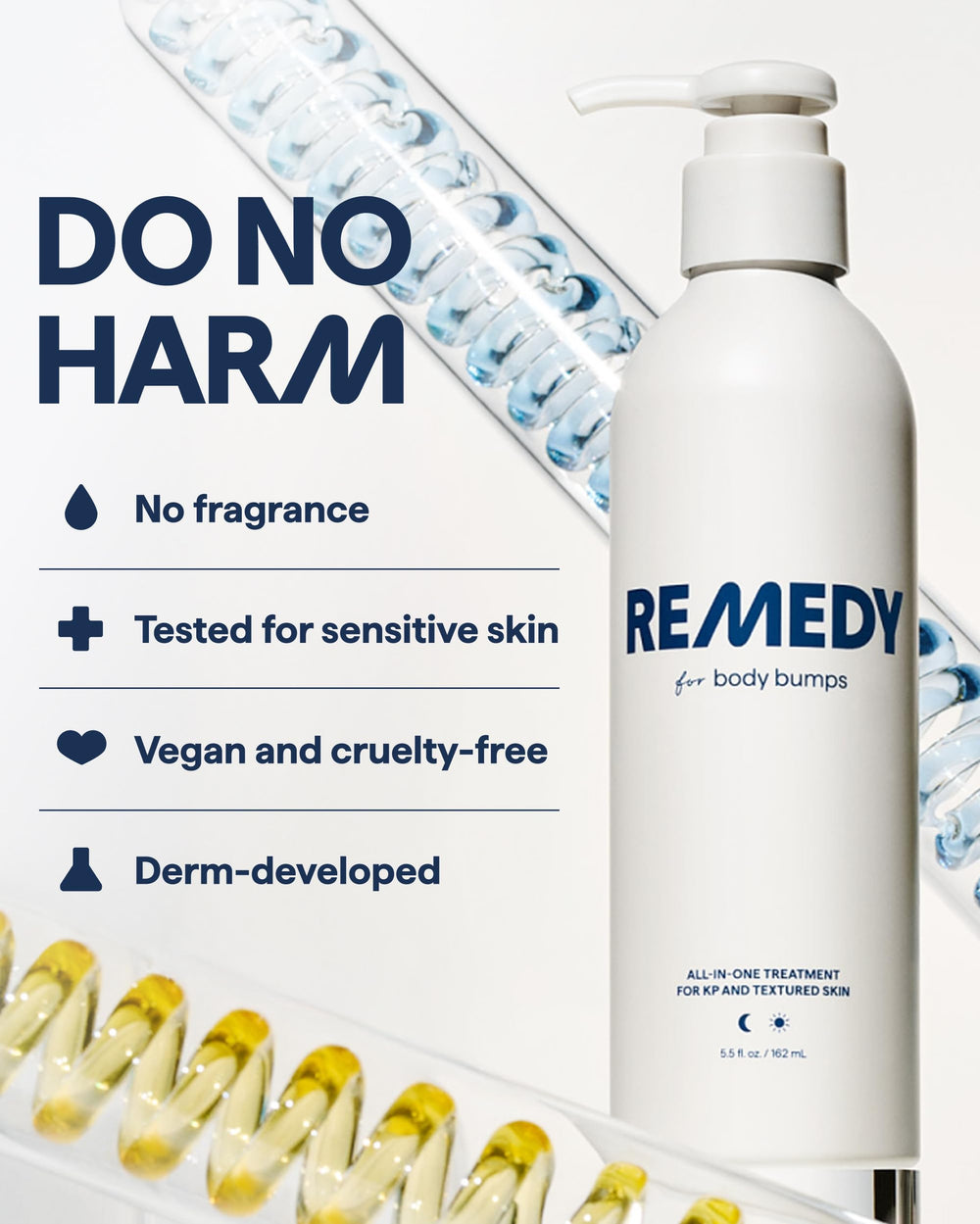 Remedy Science KP Exfoliating Body Moisturizer on crepey skin for improved texture