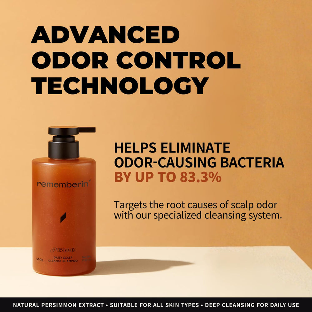 Rememberin Persimmon Shampoo foamy lather for gentle cleansing and lasting scent.
