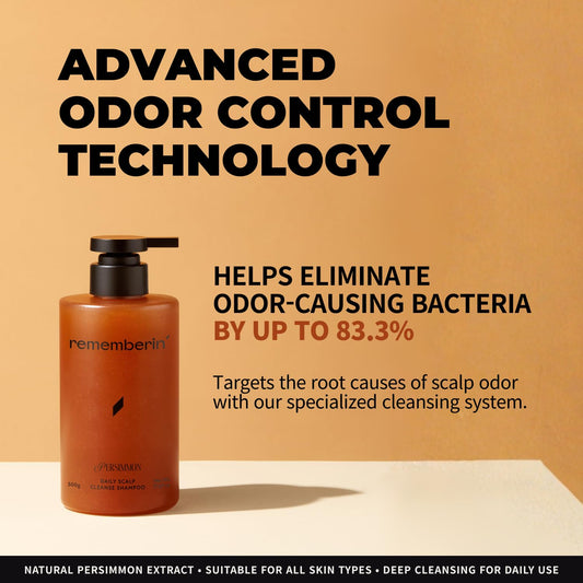 Rememberin Persimmon Shampoo foamy lather for gentle cleansing and lasting scent.