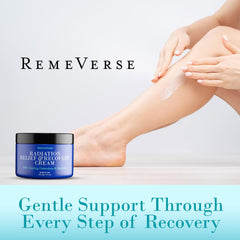 RemeVerse Radiation Cream label confirms paraben-free and fragrance-free formula
