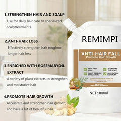 REMIMPI anti hair-loss shampoo foam demonstrates rich lather for scalp cleansing